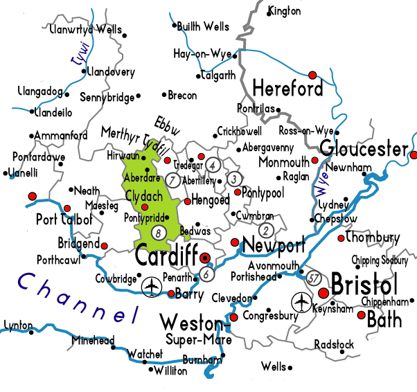 karte von Rhondda