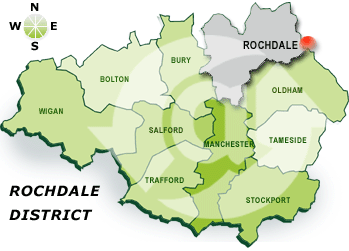 kreis karte von Rochdale