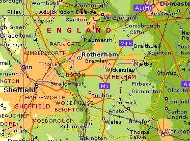 Rotherham sheffield karte