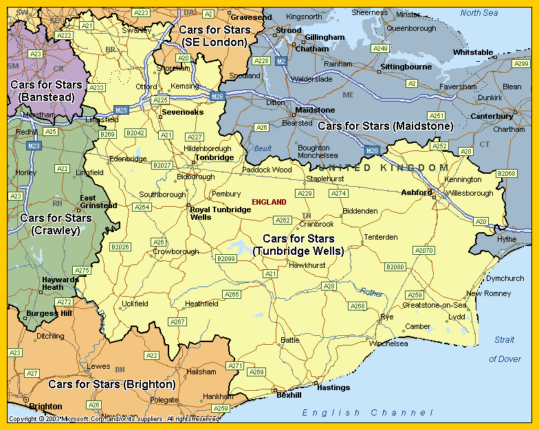 Royal Tunbrucke Wells region karte