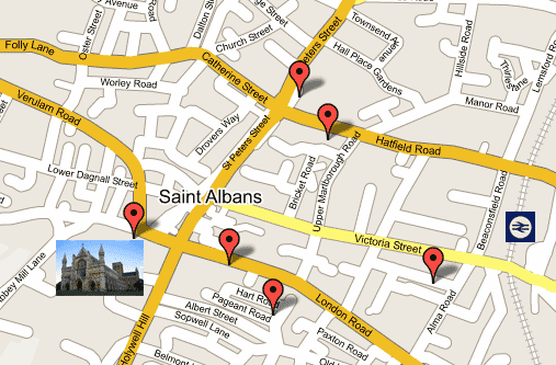 St Alban street karte