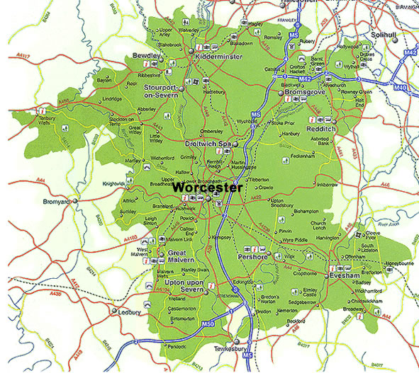 Worcester karte