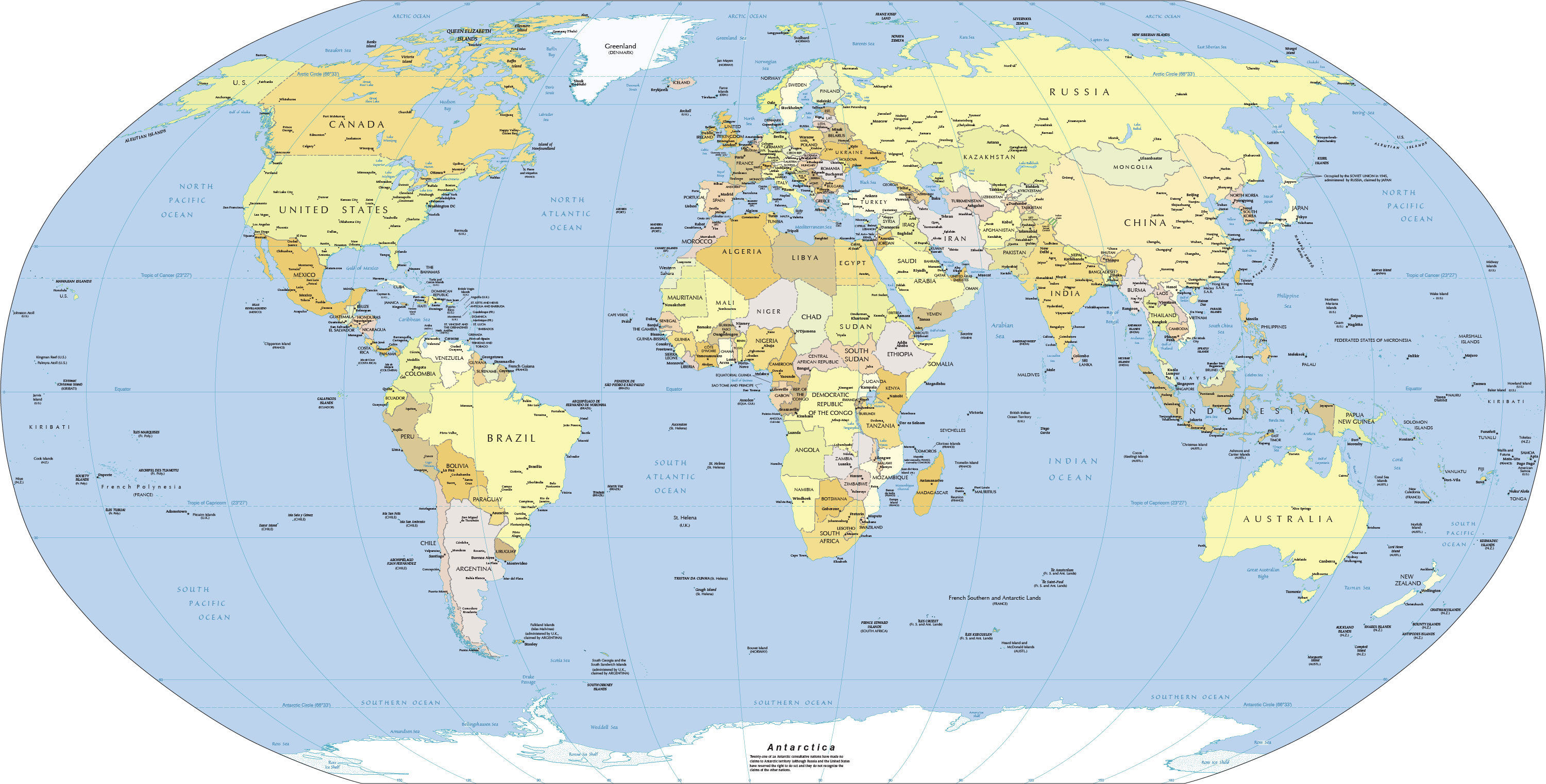 Politisch Karte von Welt